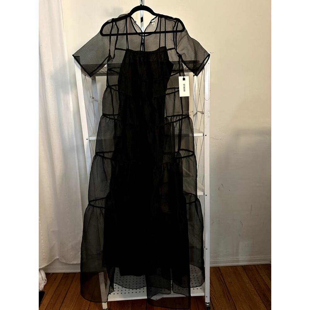 STAUD Hyacinth Dress in Black XS